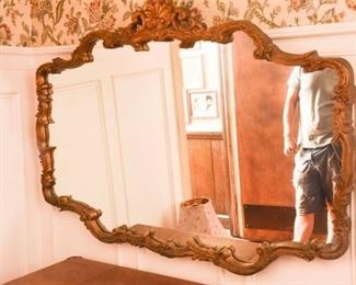 Scrolled and Arched Gilt Mirror