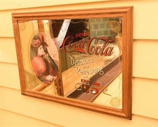 Two 2 Mirrors One With Coke a Cola Motif