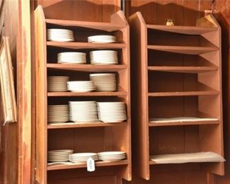 Two Wall Mounted Wooden Shelves