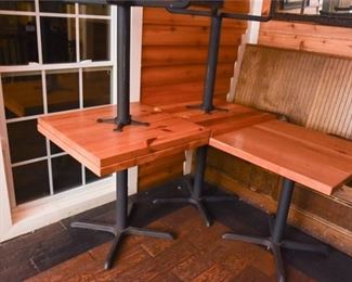 Five Square Wood Top Table