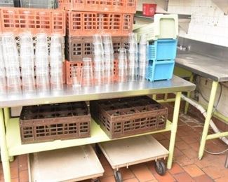Group Lot Of Cups and Plastic Racks