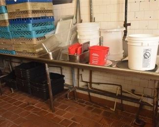 Stainless Steel Work Table with contents