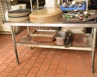 Stainless Steel Work Table With Contents