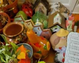 Bird houses and garden art