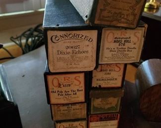 Vintage piano music rolls