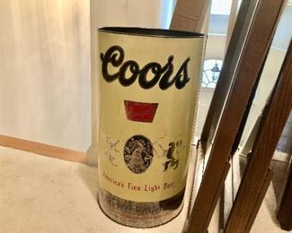 Large Coors tin/umbrella Holder