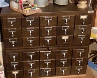 Apothecary style library card cabinet