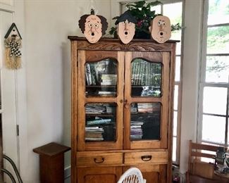 Vintage china or bookcase note the three stooges bird houses