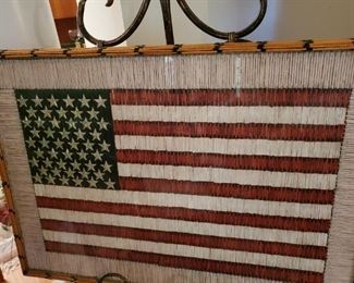 Framed Handmade Matchstick Flag