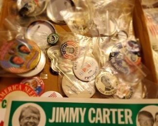 Political pinback buttons