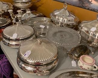 Tons of Silver Plate Serving Pieces