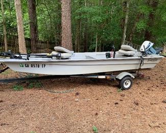 14’ Glasstream Fiberglass John Boat and Trailer.  Let’s go fishing!