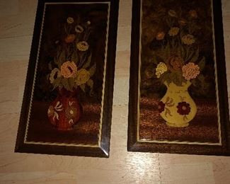 Mid-Century Wood Inlay Wall Art