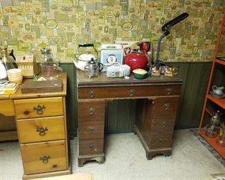 Smaller sewing desk with more kitchen ware!