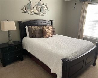 Full size bedroom with Dresser and night stand 