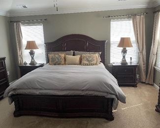 King size bed with matching dresser/mirror, highboy and matching night stands … millennium /Ashley 