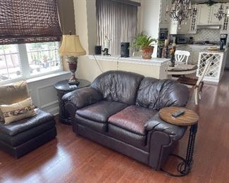 Matching leather love seat 