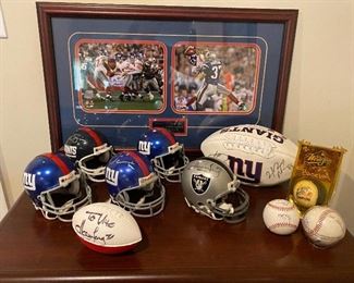 Assorted signed helmets and baseballs no certs 