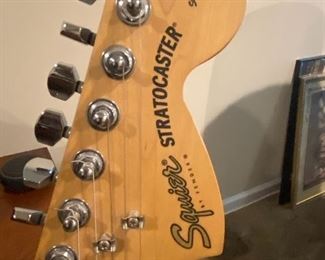 Red squire electric guitar 