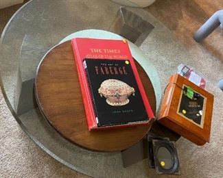 wood, glass, marble coffee table