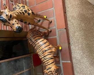 leather tiger and giraffe