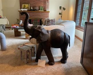 leather elephant large