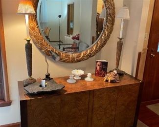 large round beveled mirror