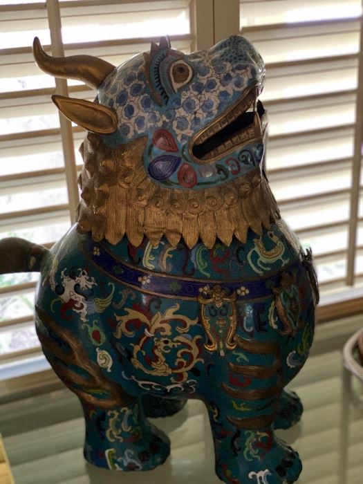 Pr. cloisonne' Foo Dogs