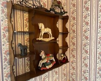 Rocking horse collection and display shelf