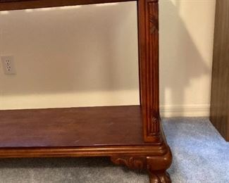 Clawfoot console, solid sofa table