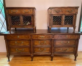 INLAID & BRONZE MTD. HENREDON BEDROOM SET 6PCS.    $950