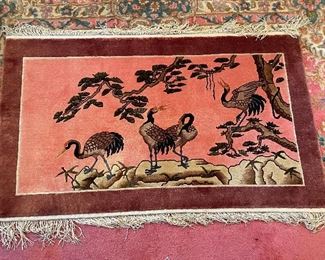 $150  CHINESE RUG WITH BIRDS   