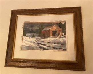STEVE ZAZENSKI WATERCOLOR WINTER SHADOWS 9 X 14"    $195