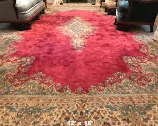 HANDMADE PERSIAN RUG  KIRMAN PALACE SIZE 12 X 18'     $950