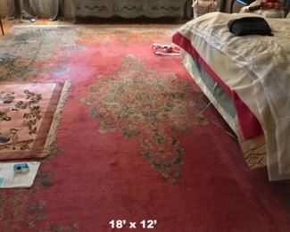HANDMADE KIRMAN RUG 18' X 12'    $950