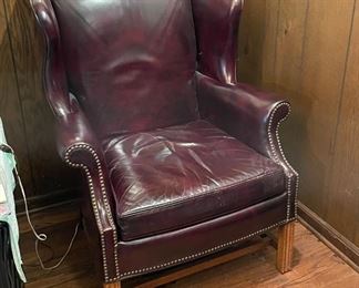 W.J SLOANE LEATHER WING CHAIR $275