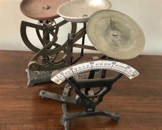 $20 each  - Vintage scales.  Each approx 7" H.  Scale far back SOLD 