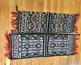 $30 each -  Roti textiles, black, white, red, orange. 40" L x 13.75" W, 47" L x 16.25" W.