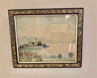 $275  W. Fuchs signed watercolor signed and dated   9.5" H x 11.25" W.