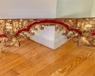$250  Gilt and carved wood temple hanging.  39" L, 8" H.  