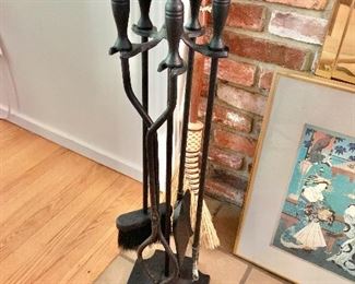 $85 Vintage fireplace tools.  31" H.  
