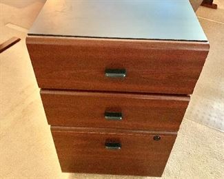 $75 Modern filing cabinet -  fits under and matches desk, 26" H x 15.5" W x 20.25" D. ONE AVAILABLE