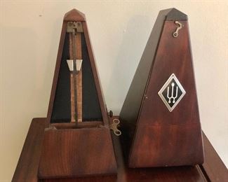 Metronomes.  Left $20, right $40. SOLD   Ea approx 9" H.  