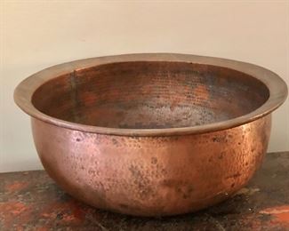 $45  Copper bowl.  4.75" H, 11.25" diam.  