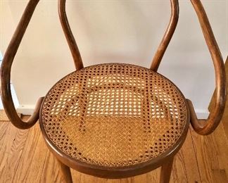 $120 Vintage bentwood chair with cane seat.  32" H, 22" W, 18.5" D, seat height 18".  