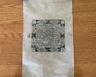 $25 Temple rubbing on paper #1 