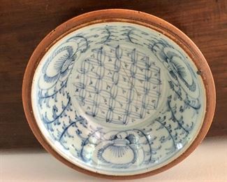 $120 Blue and white porcelain bowl #2 as is.   Approx 11" diam, 4.5" H.  