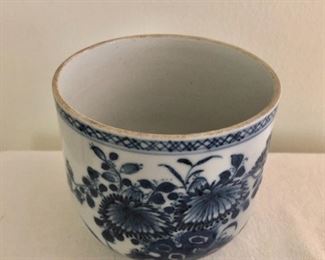 $100 Blue and white flower bowl export mark   2" H, 3" diam.  