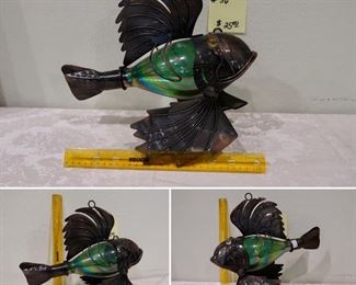 #56-Glass and Metal Fish with ability to hang $25.00