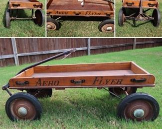 #37-AWESOME Antique Aero Flyer Wagon $175.00 - 42x15x17